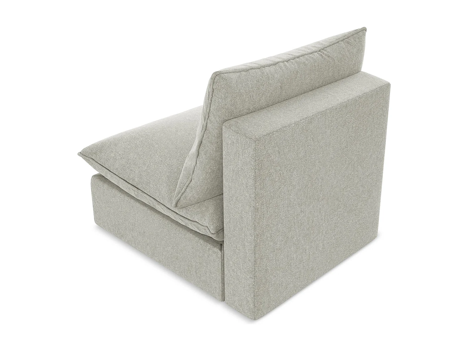 Fauteuil pour canapé modulable en velours - gris clair - MANAO
