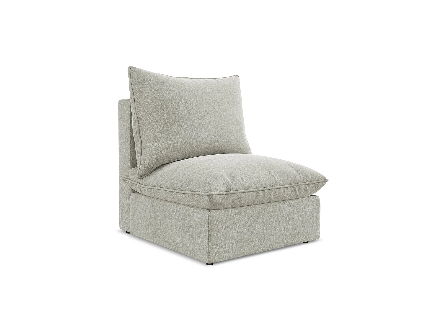 Modular - Mittelsofa - Samt - Hellgrau - RAVENNA