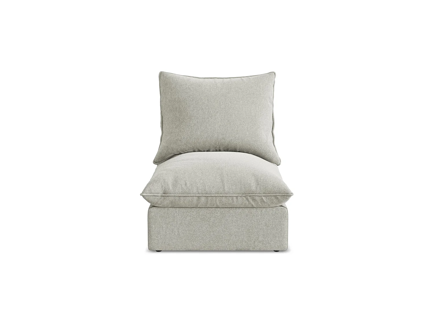 Modular - Mittelsofa - Samt - Hellgrau - RAVENNA