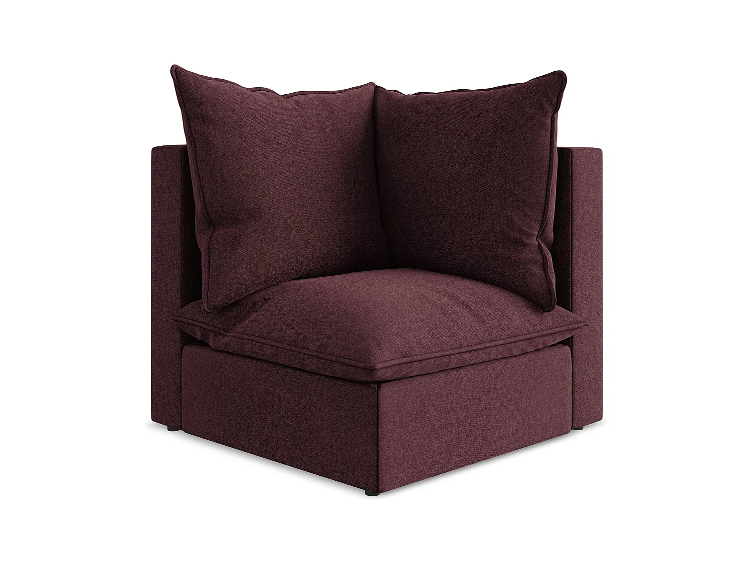 Modular - Ecksofa - Samt - Burgund - MANAO