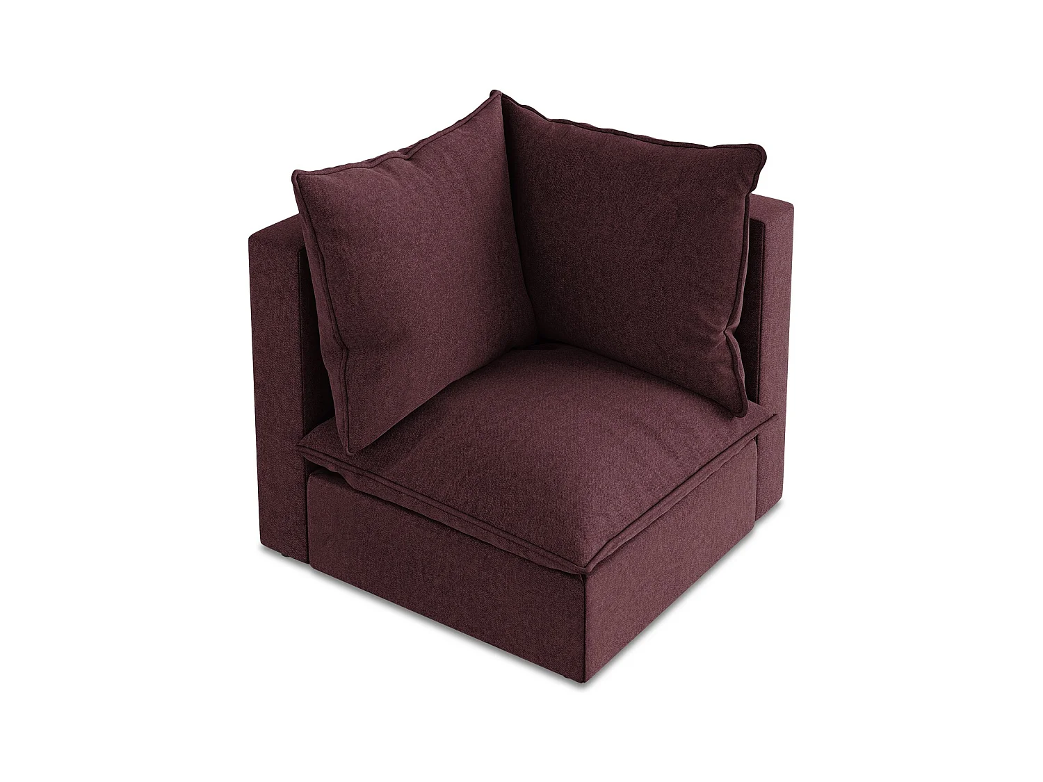 Modular - Ecksofa - Samt - Burgund - MANAO