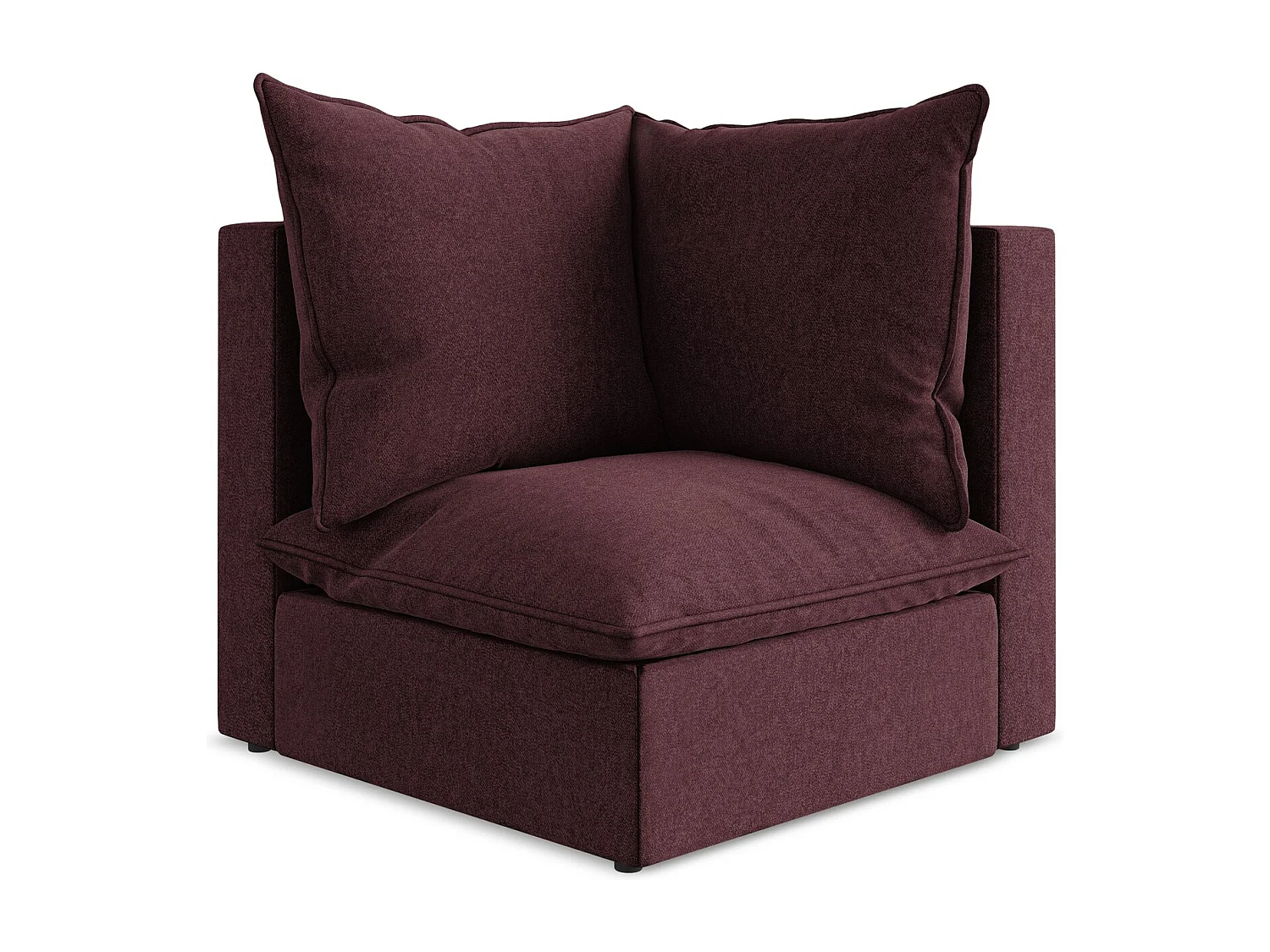 Fauteuil d'angle pour canapé modulable en velours - bourgogne - MANAO
