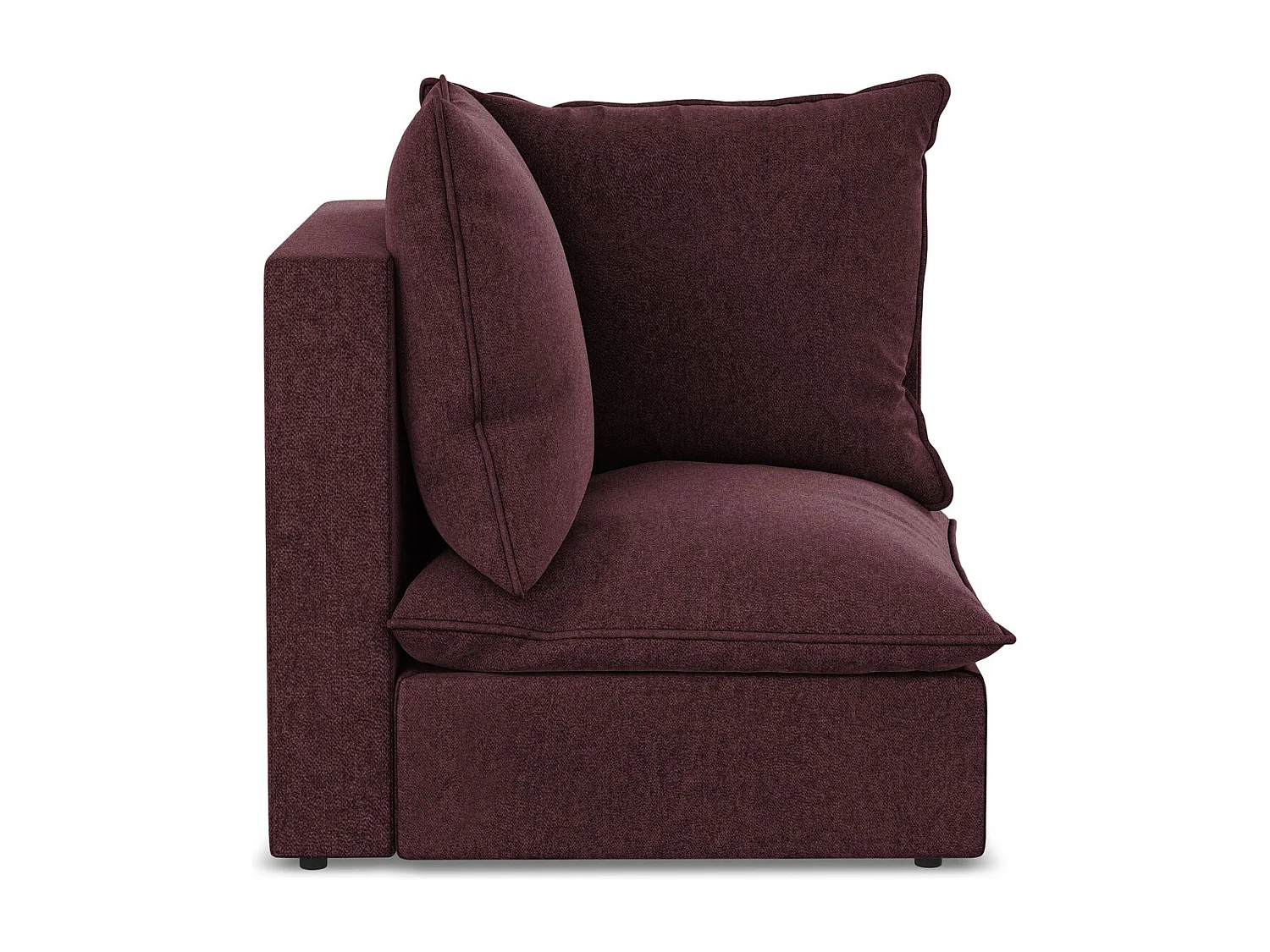Fauteuil d'angle pour canapé modulable en velours - bourgogne - MANAO