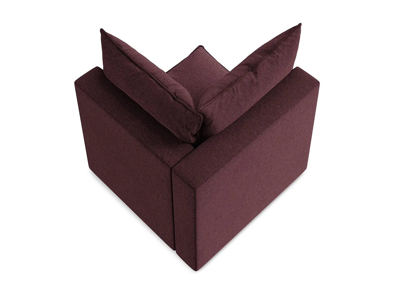 Fauteuil d'angle pour canapé modulable en velours - bourgogne - MANAO