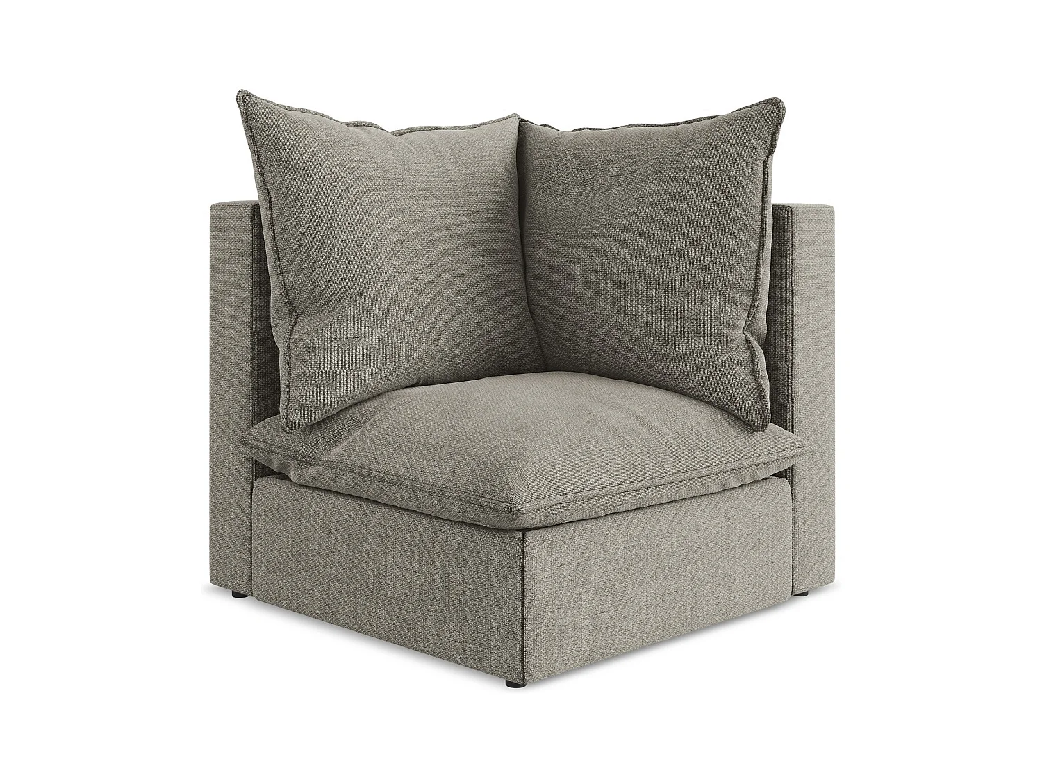 Fauteuil d'angle pour canapé modulable en tissu bouclette - gris - MANAO