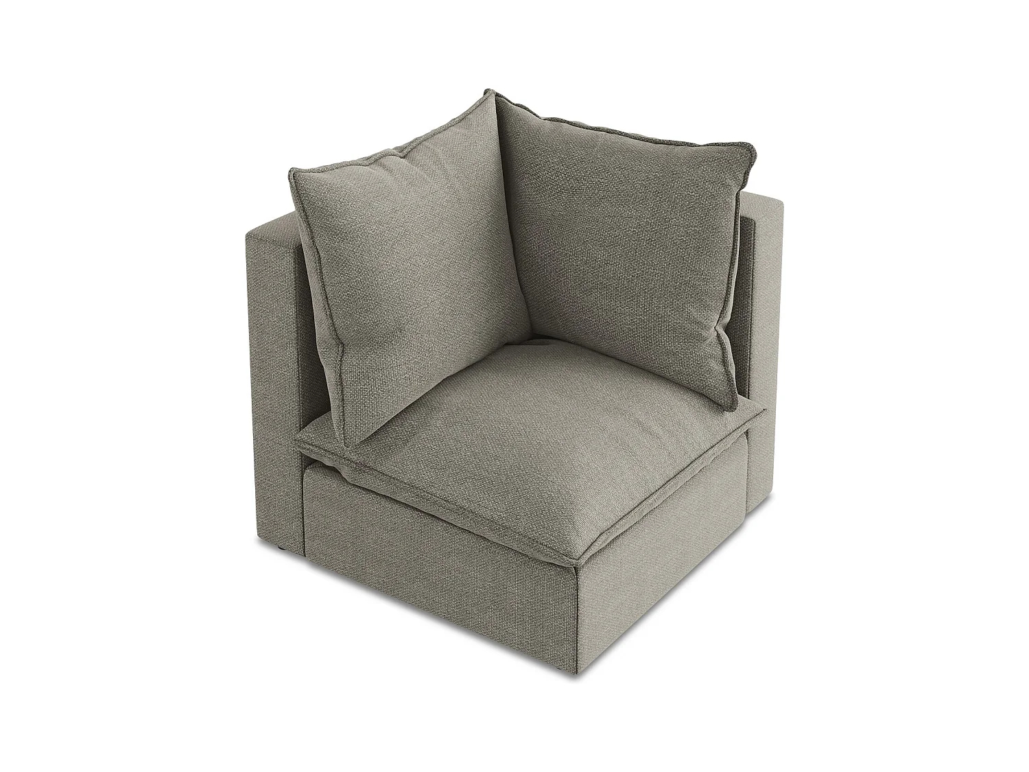 Fauteuil d'angle pour canapé modulable en tissu bouclette - gris - MANAO
