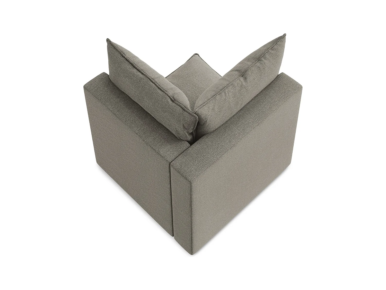 Fauteuil d'angle pour canapé modulable en tissu bouclette - gris - MANAO