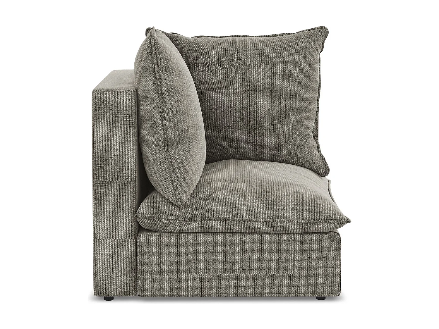 Fauteuil d'angle pour canapé modulable en tissu bouclette - gris - MANAO