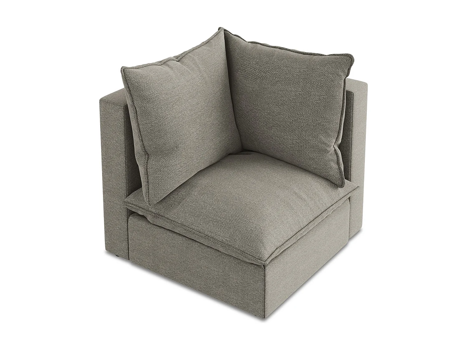 Fauteuil d'angle pour canapé modulable en tissu bouclette - gris - MANAO