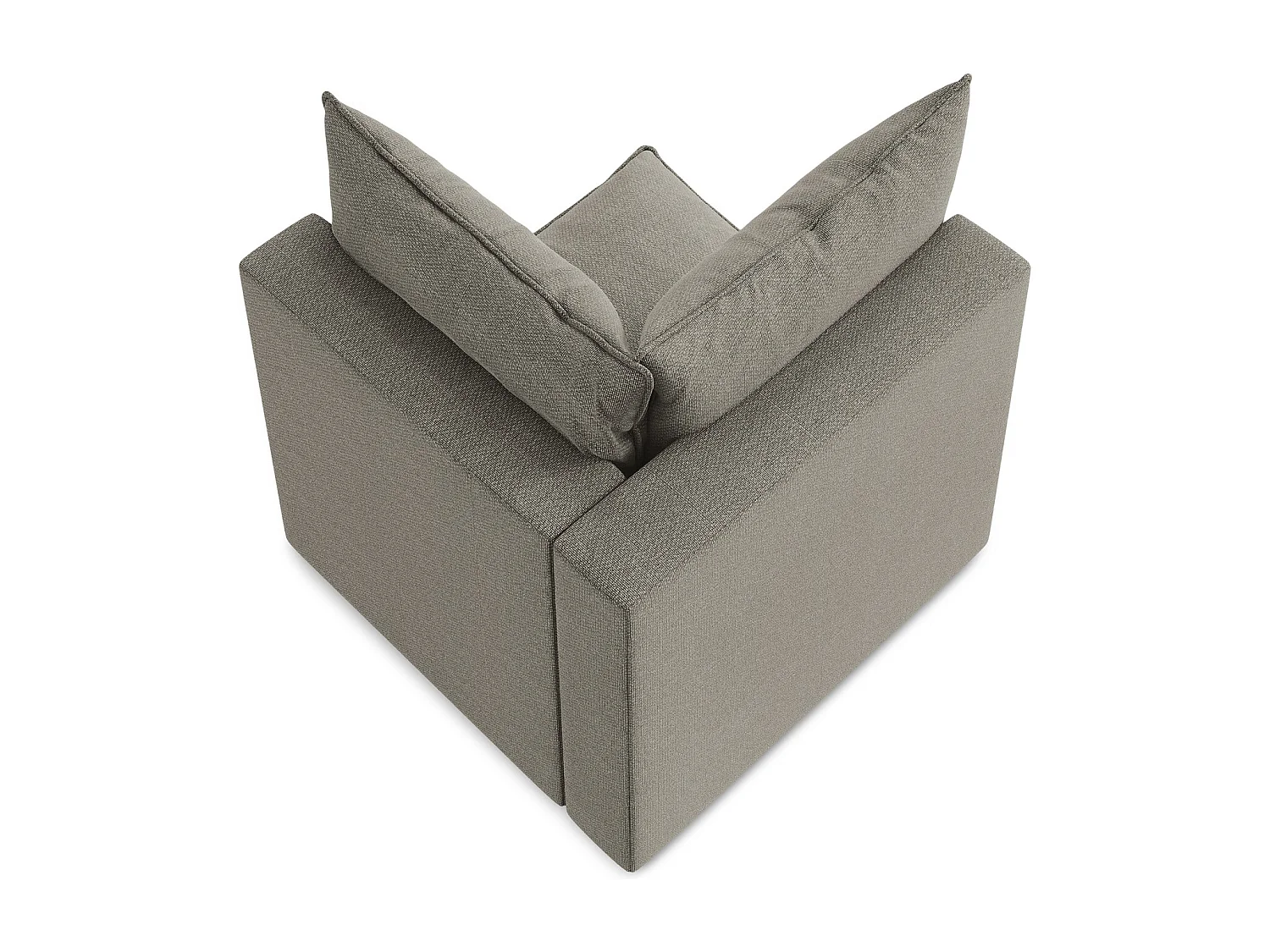 Fauteuil d'angle pour canapé modulable en tissu bouclette - gris - MANAO