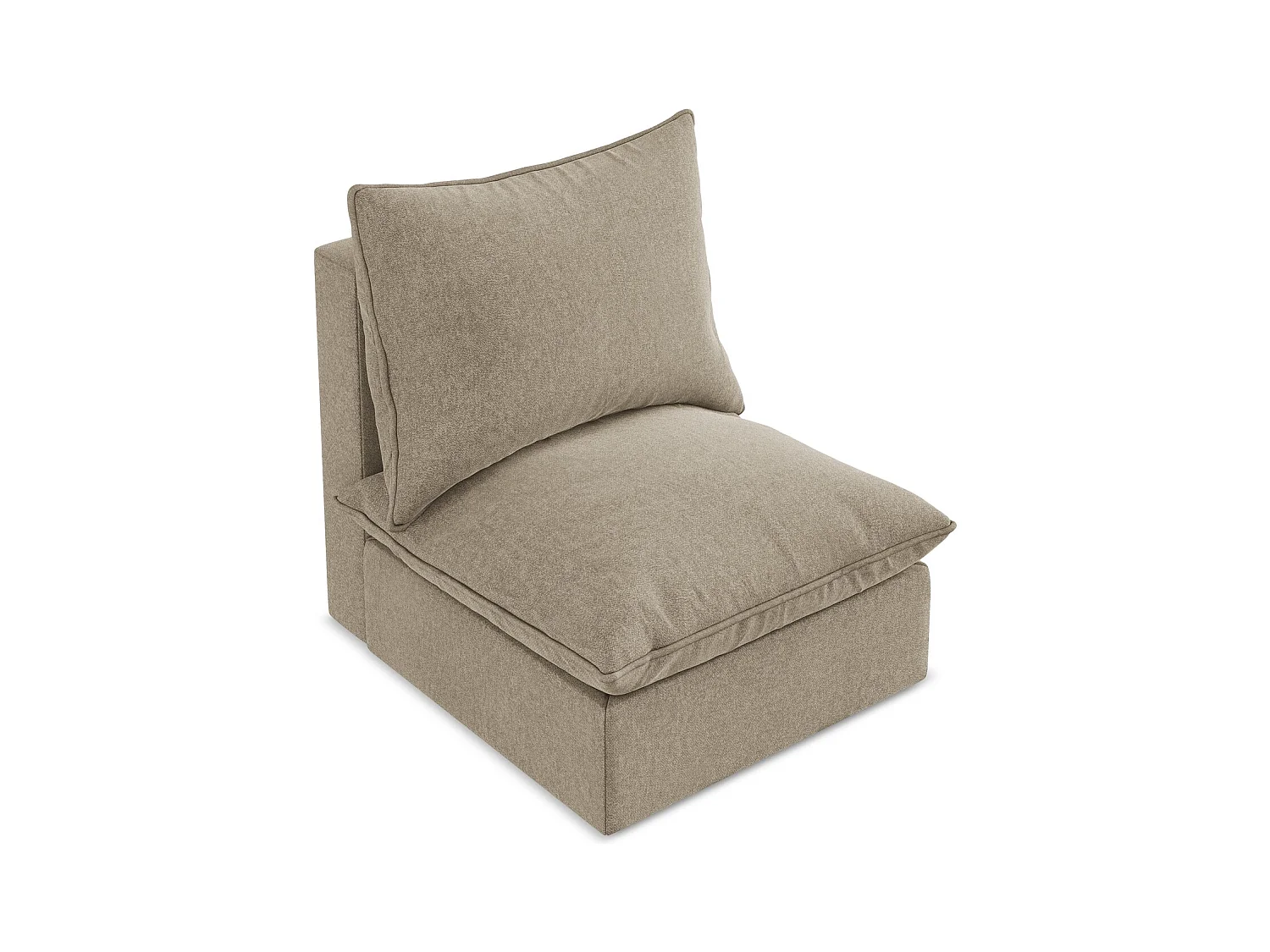 Moduł - z tkaniny welwetowej - beżowy - MANAO