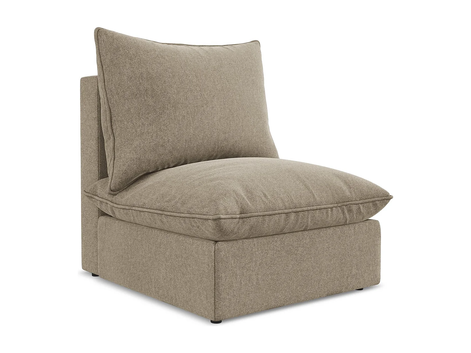 Modular - Mittelsofa - Samt - Beige - MANAO