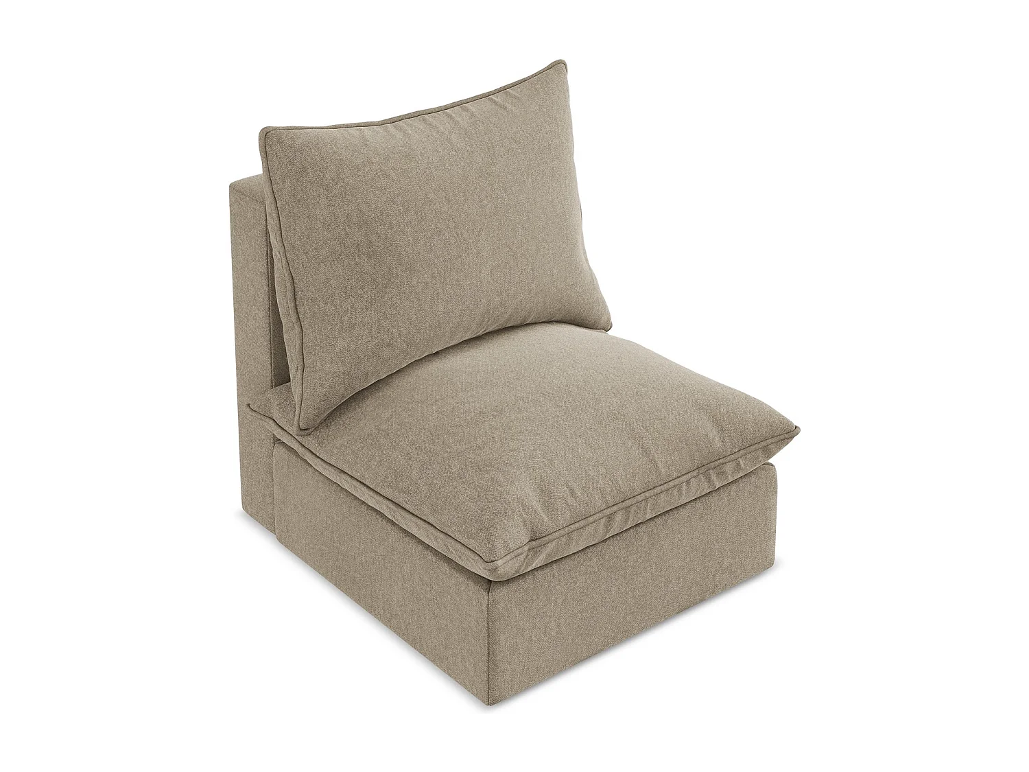 Fauteuil pour canapé modulable en velours - beige - MANAO