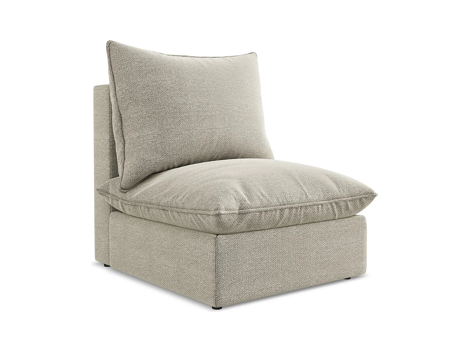 Fauteuil pour canapé modulable en tissu bouclette - taupe - MANAO