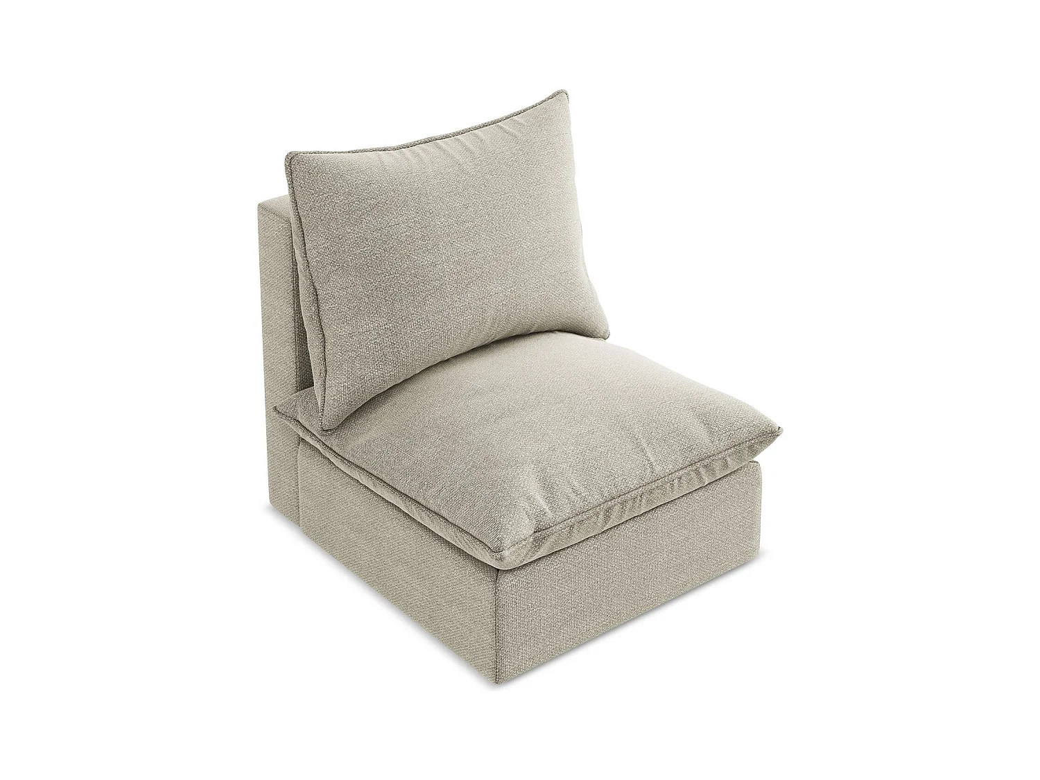 Fauteuil pour canapé modulable en tissu bouclette - taupe - MANAO