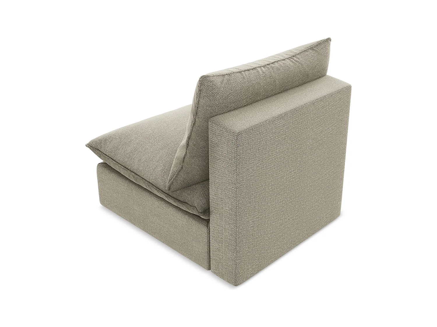 Fauteuil pour canapé modulable en tissu bouclette - taupe - MANAO