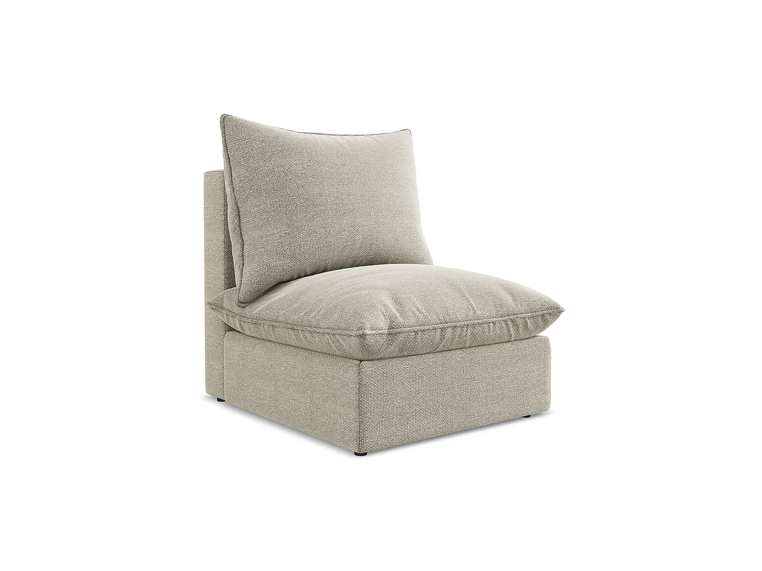 Fauteuil pour canapé modulable en tissu bouclette - taupe - RAVENNA
