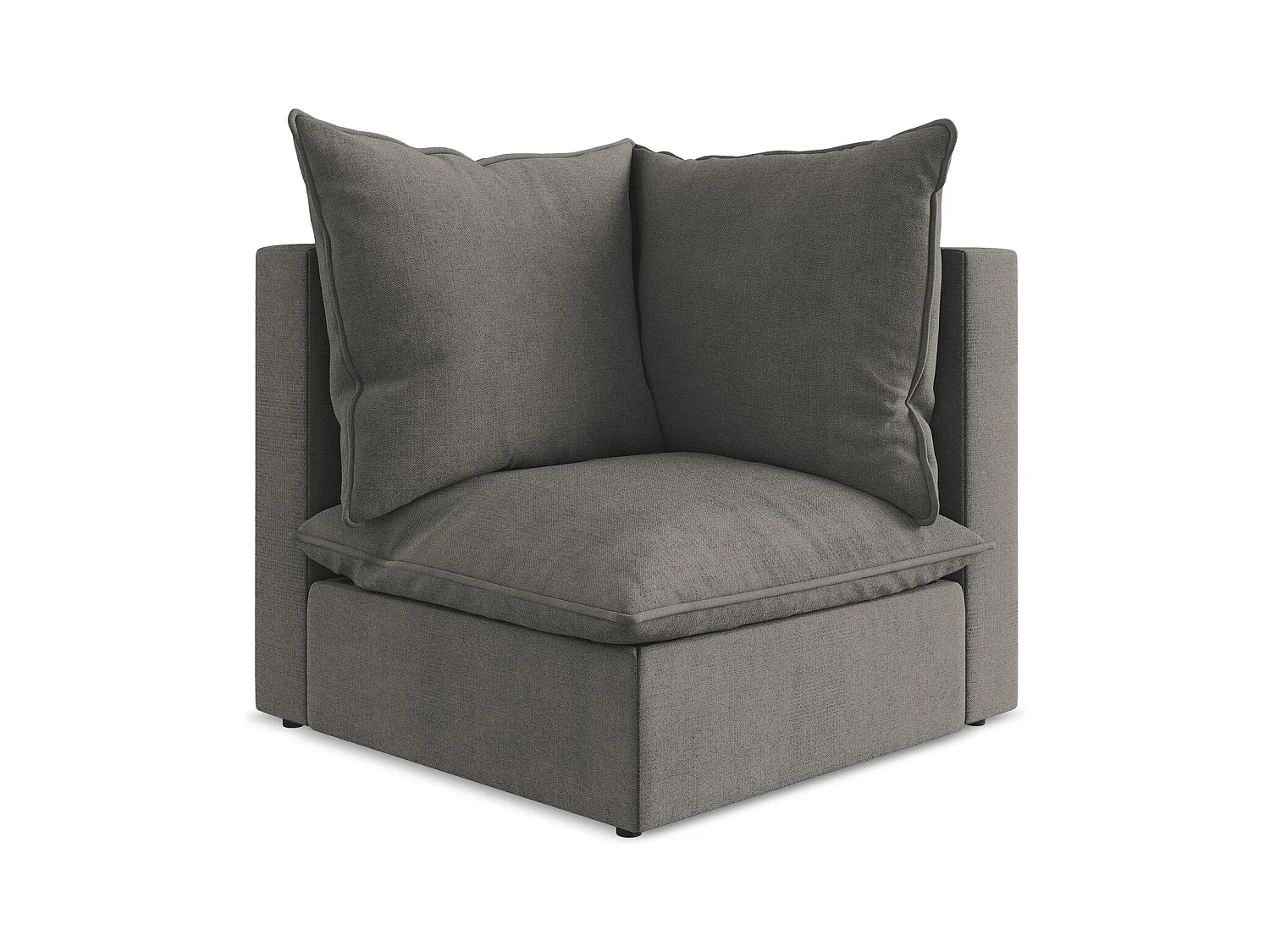 Fauteuil d'angle pour canapé modulable en tissu texturé - gris foncé - MANAO