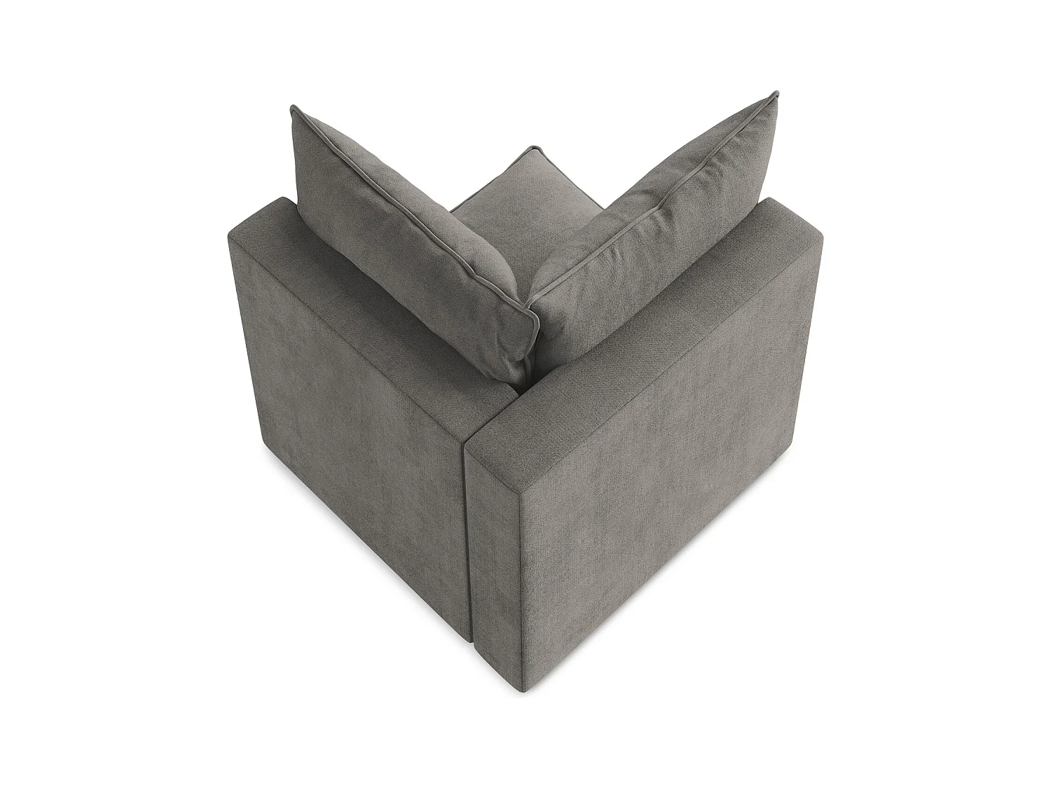 Fauteuil d'angle pour canapé modulable en tissu texturé - gris foncé - MANAO