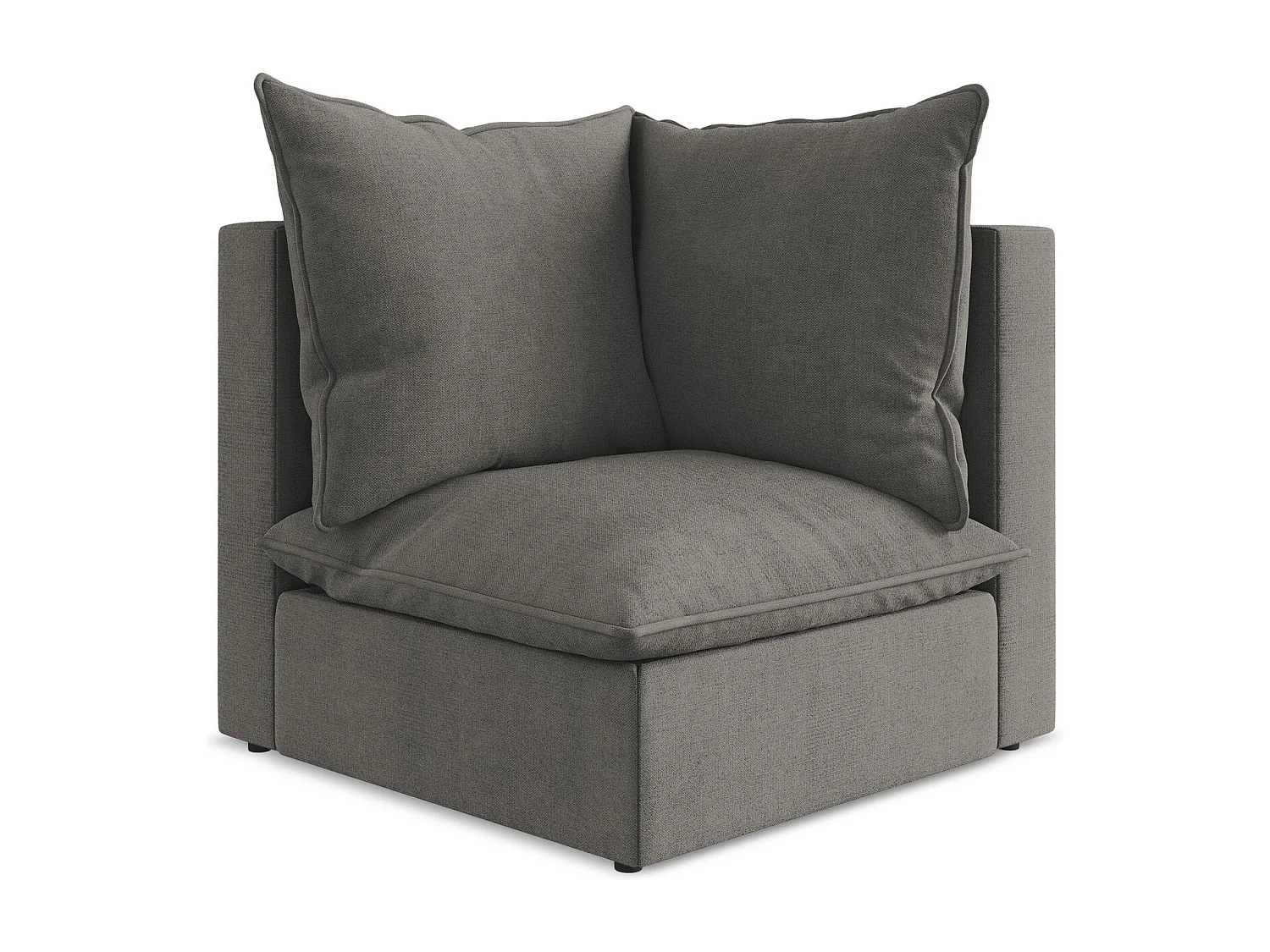 Bankmodule hoek van donkergrijs textuurstof - MANAO