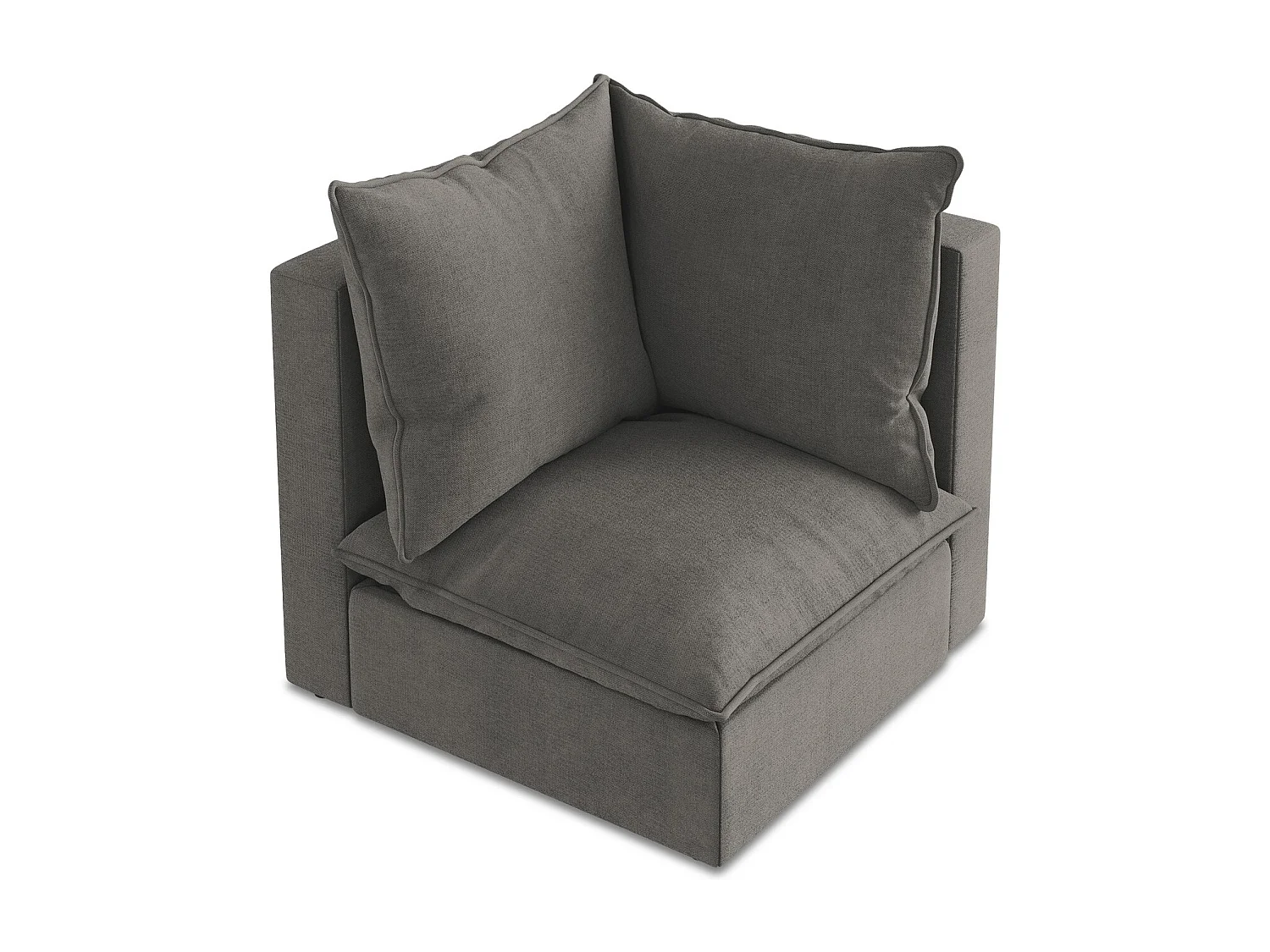 Bankmodule hoek van donkergrijs textuurstof - MANAO