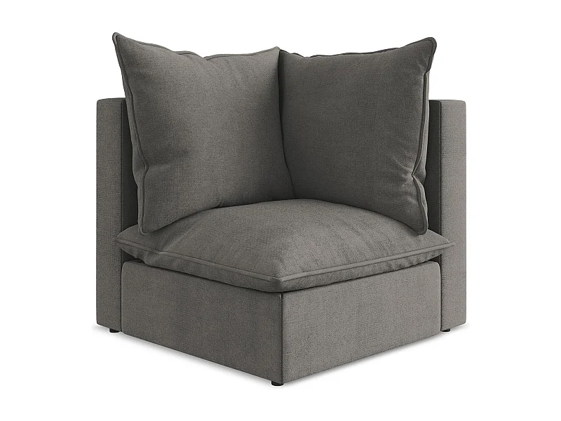 Bankmodule hoek van donkergrijs textuurstof - MANAO