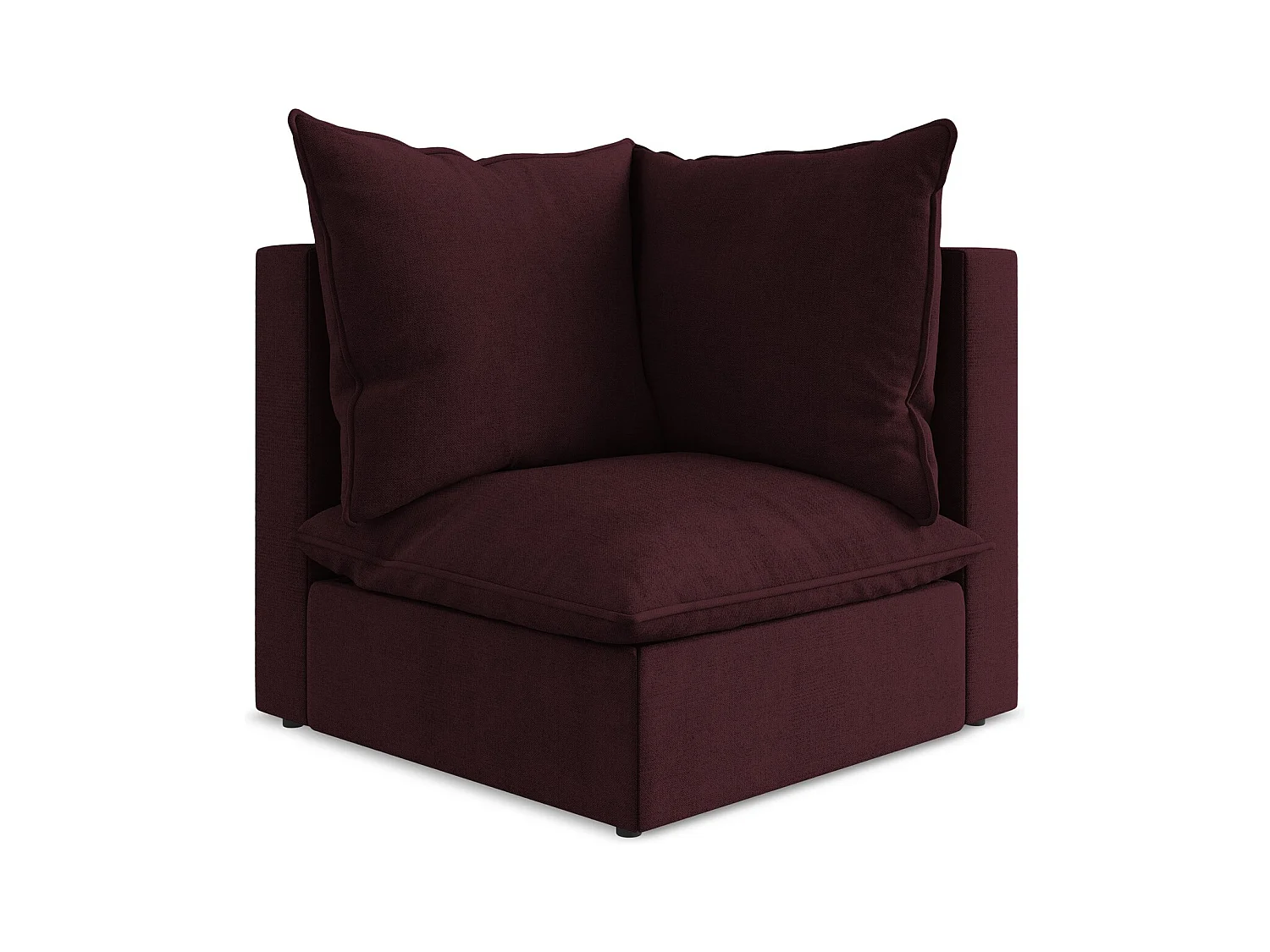 Fauteuil d'angle pour canapé modulable en tissu texturé - bordeaux - MANAO