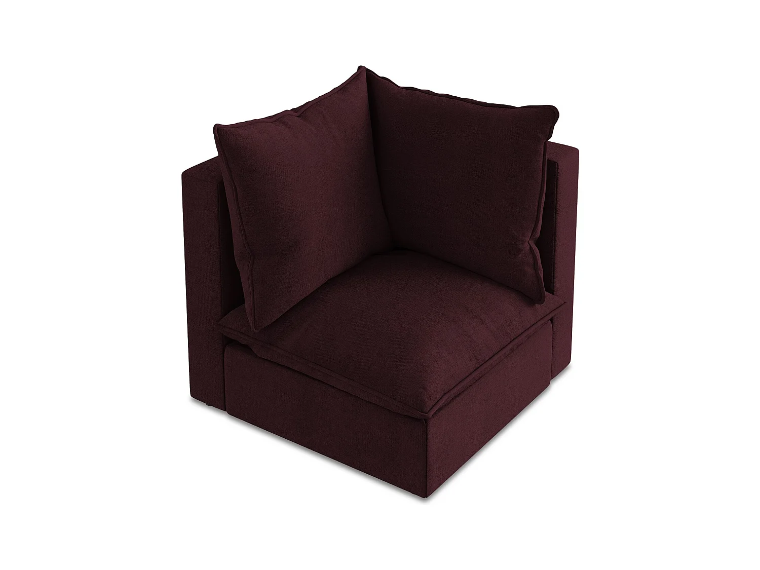 Fauteuil d'angle pour canapé modulable en tissu texturé - bordeaux - MANAO