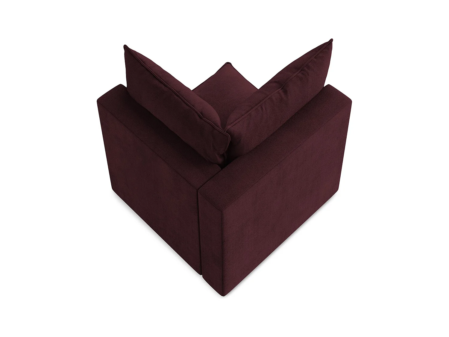 Fauteuil d'angle pour canapé modulable en tissu texturé - bordeaux - MANAO