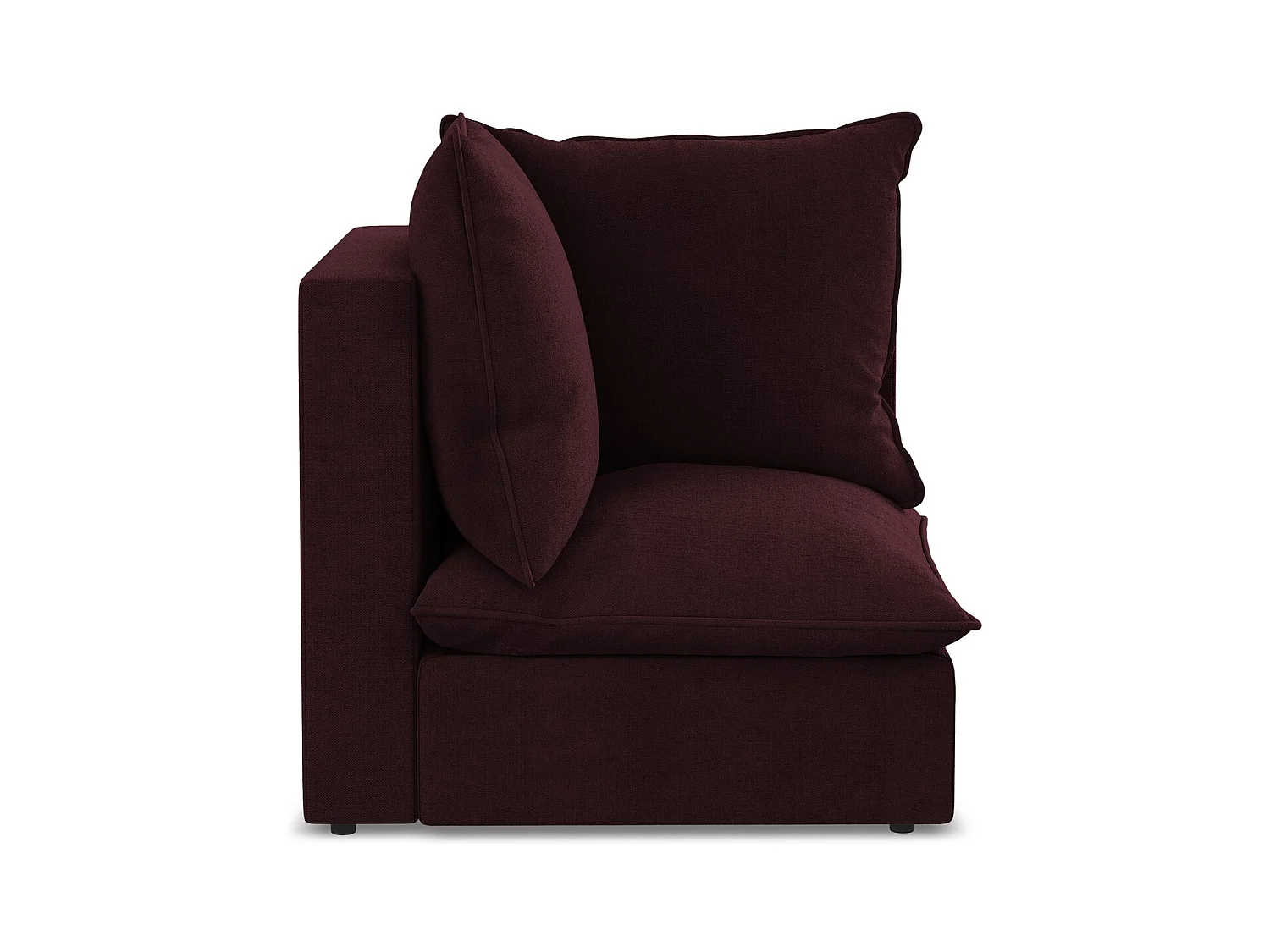Fauteuil d'angle pour canapé modulable en tissu texturé - bordeaux - MANAO