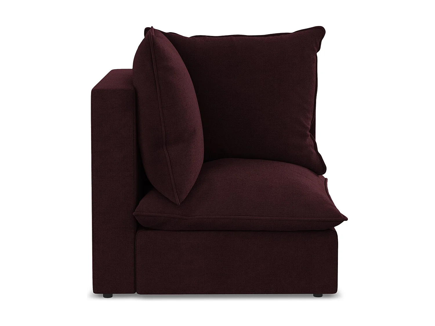 Moduł narożny - z tkaniny strukturalnej - bordo - MANAO