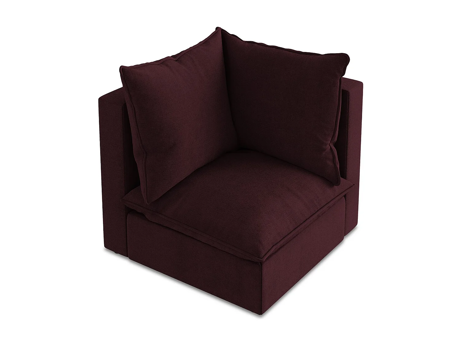 Moduł narożny - z tkaniny strukturalnej - bordo - MANAO