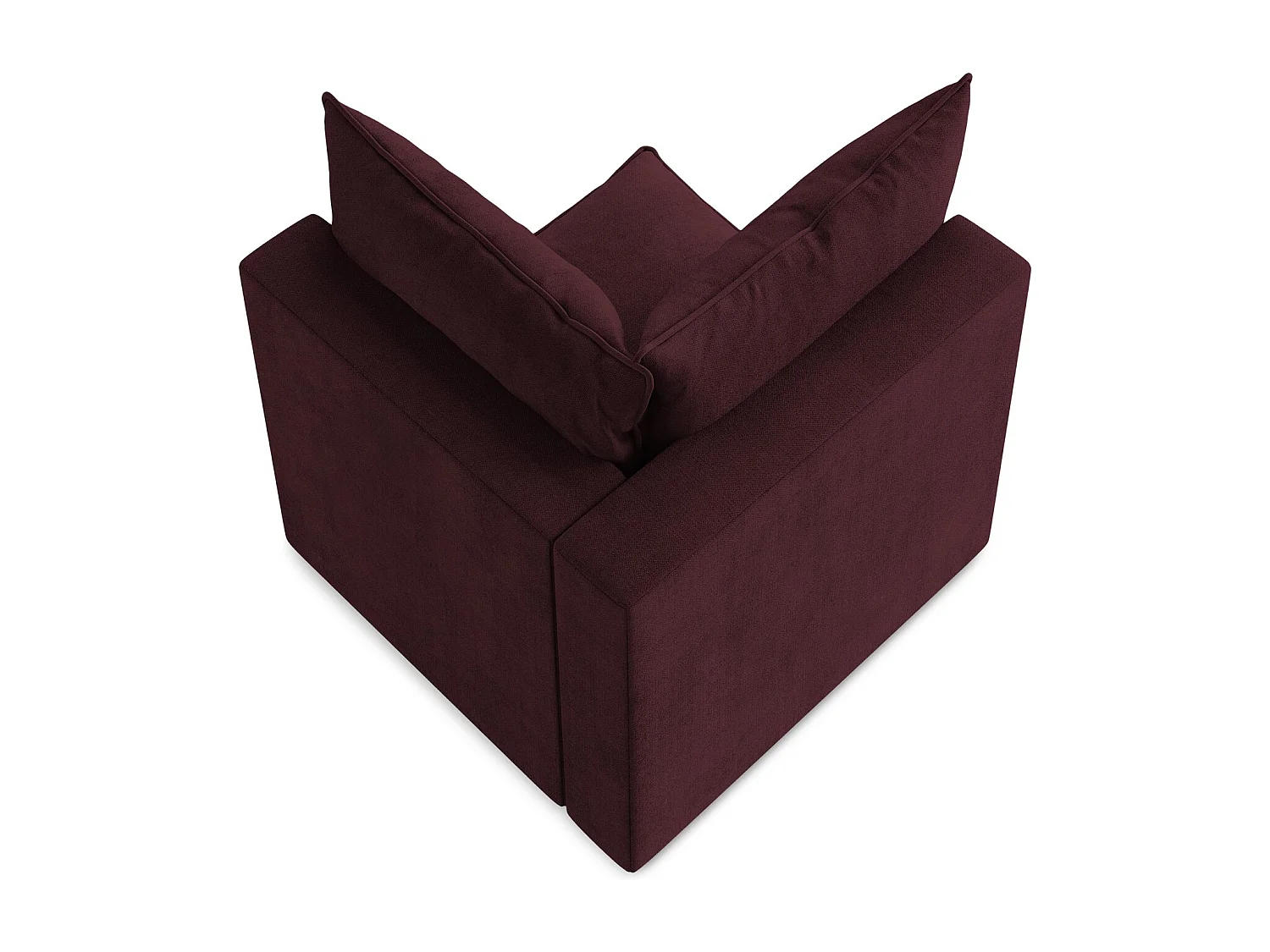 Moduł narożny - z tkaniny strukturalnej - bordo - MANAO
