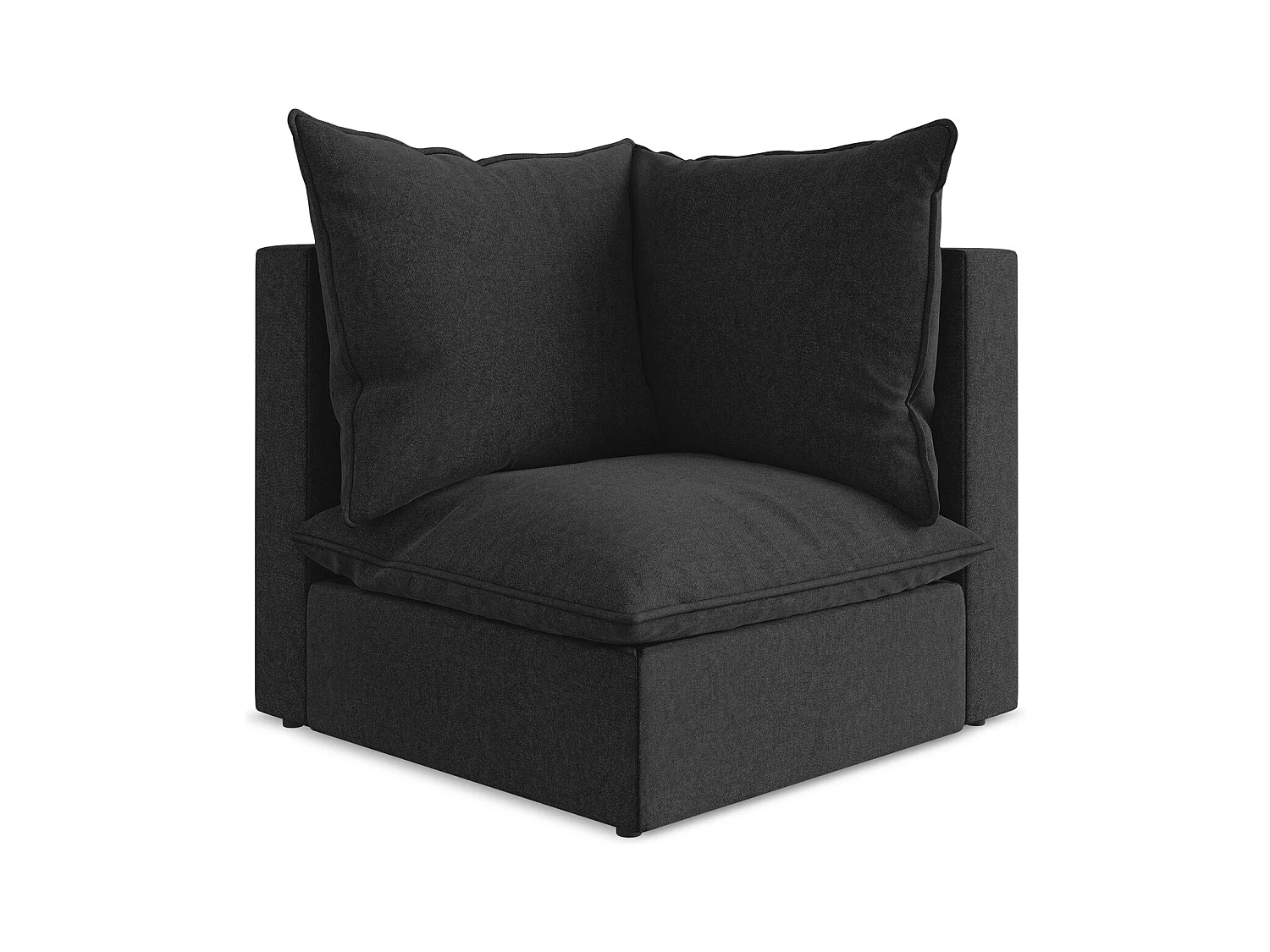 Moduł narożny - z tkaniny welwetowej - czarny - MANAO