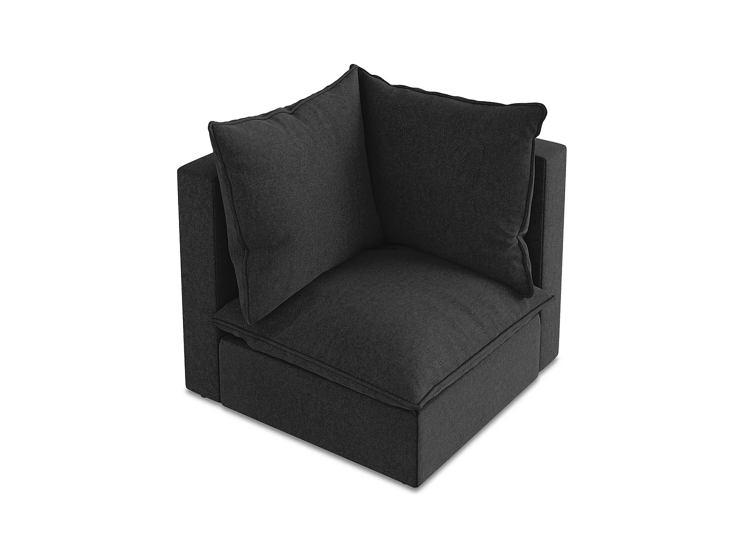 Fauteuil d'angle pour canapé modulable en velours - noir - MANAO