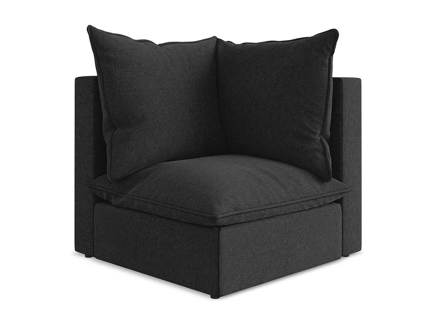 Fauteuil d'angle pour canapé modulable en velours - noir - MANAO