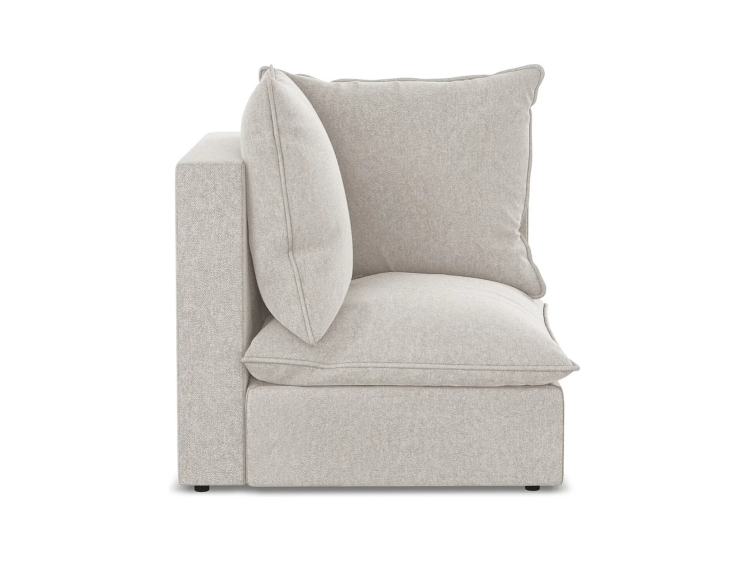 Moduł narożny - z tkaniny welwetowej - jasny beż - MANAO