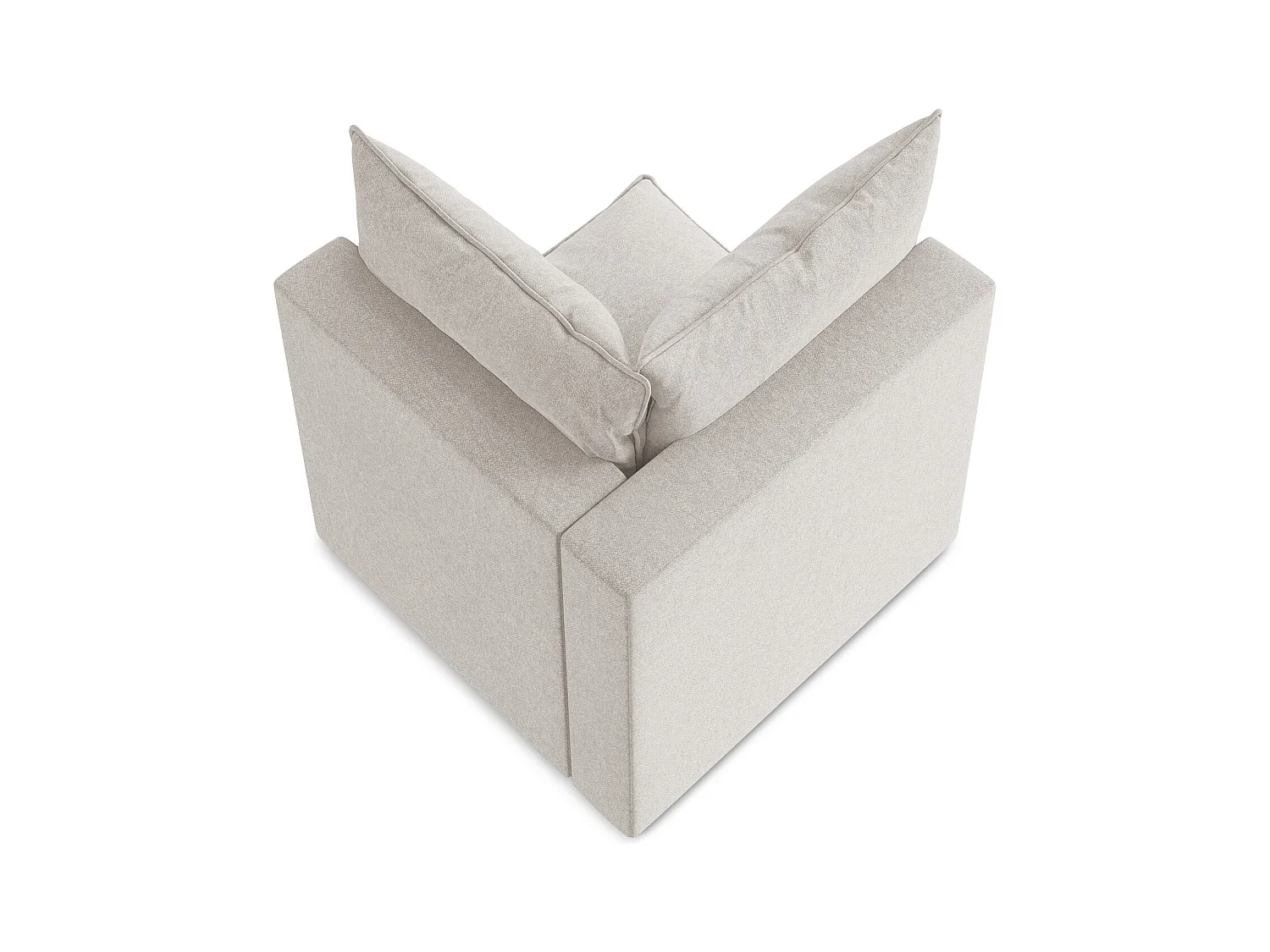 Moduł narożny - z tkaniny welwetowej - jasny beż - MANAO