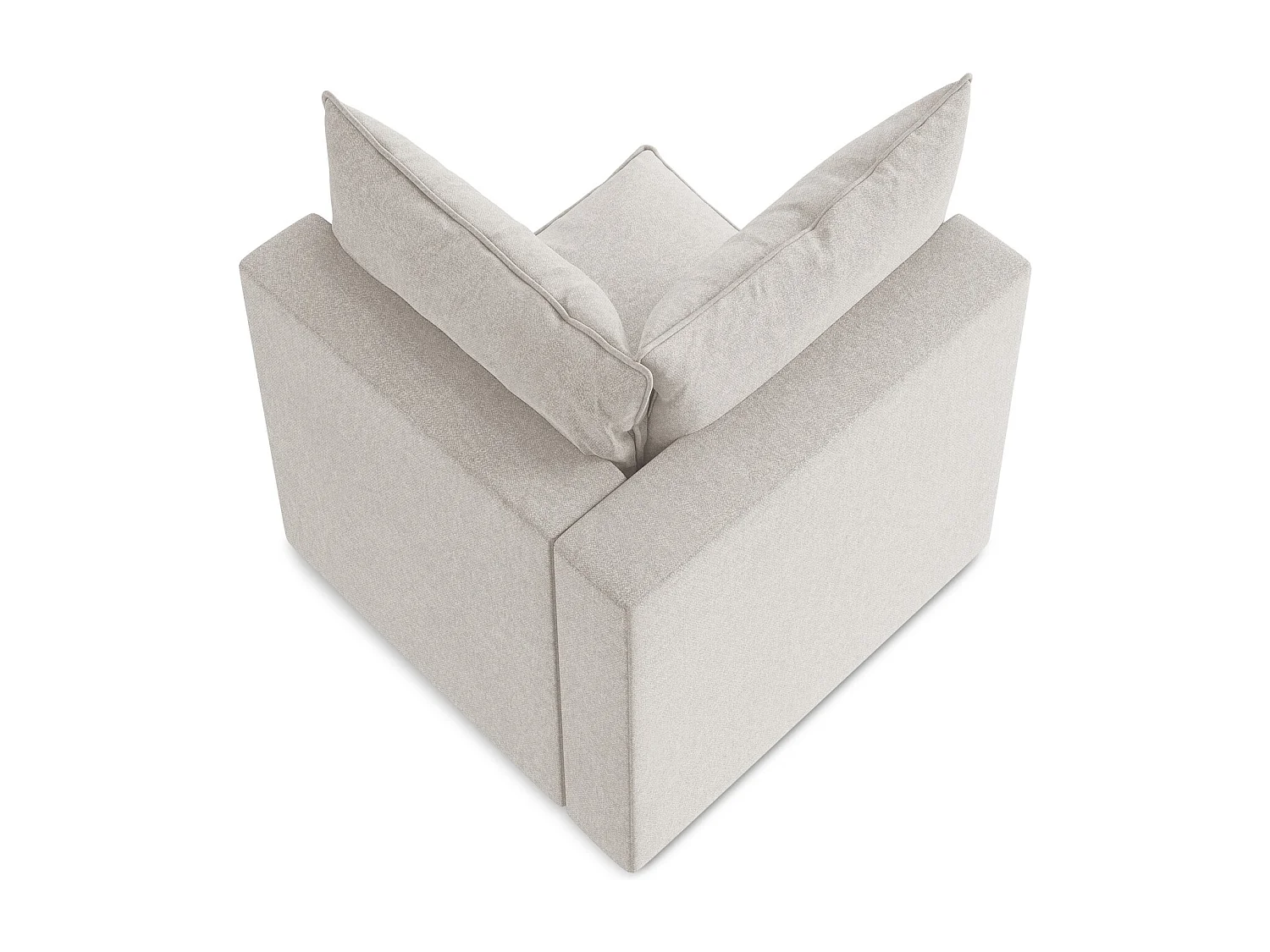 Fauteuil d'angle pour canapé modulable en velours - beige clair - MANAO