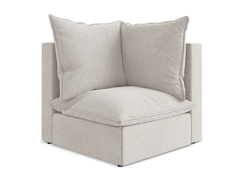 Modular - Ecksofa - Samt - Hell beige - MANAO