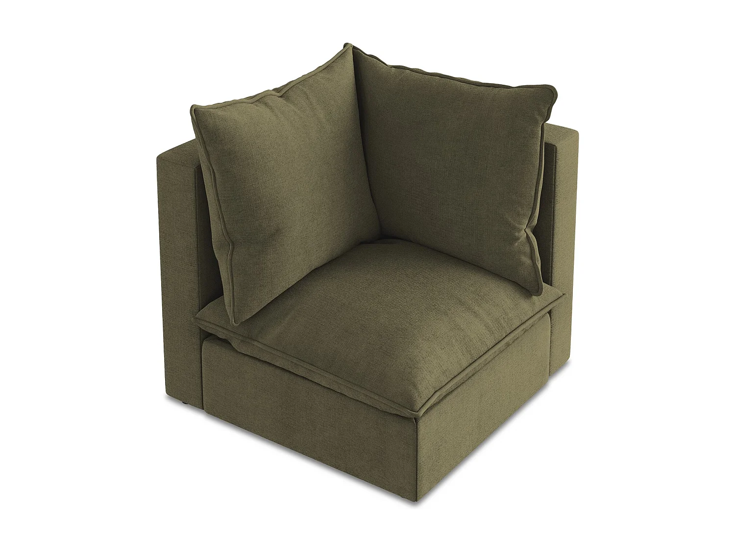 Moduł narożny - z tkaniny strukturalnej - oliwkowy - MANAO