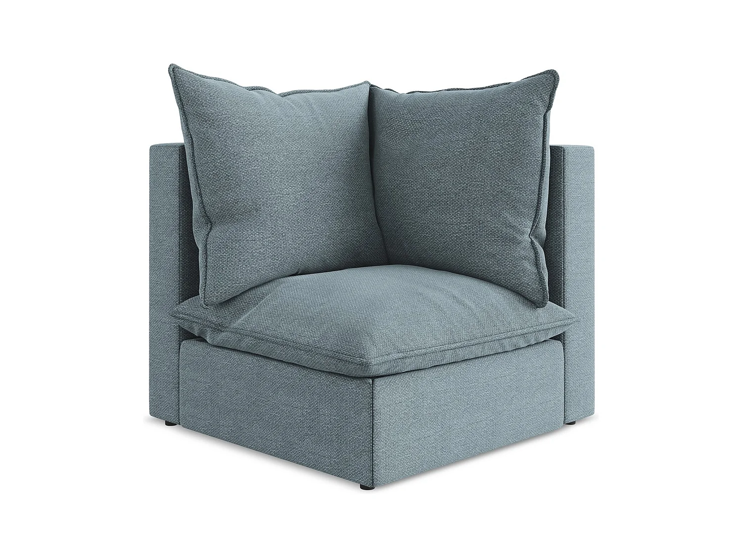 Fauteuil d'angle pour canapé modulable en tissu bouclette - jeans - MANAO