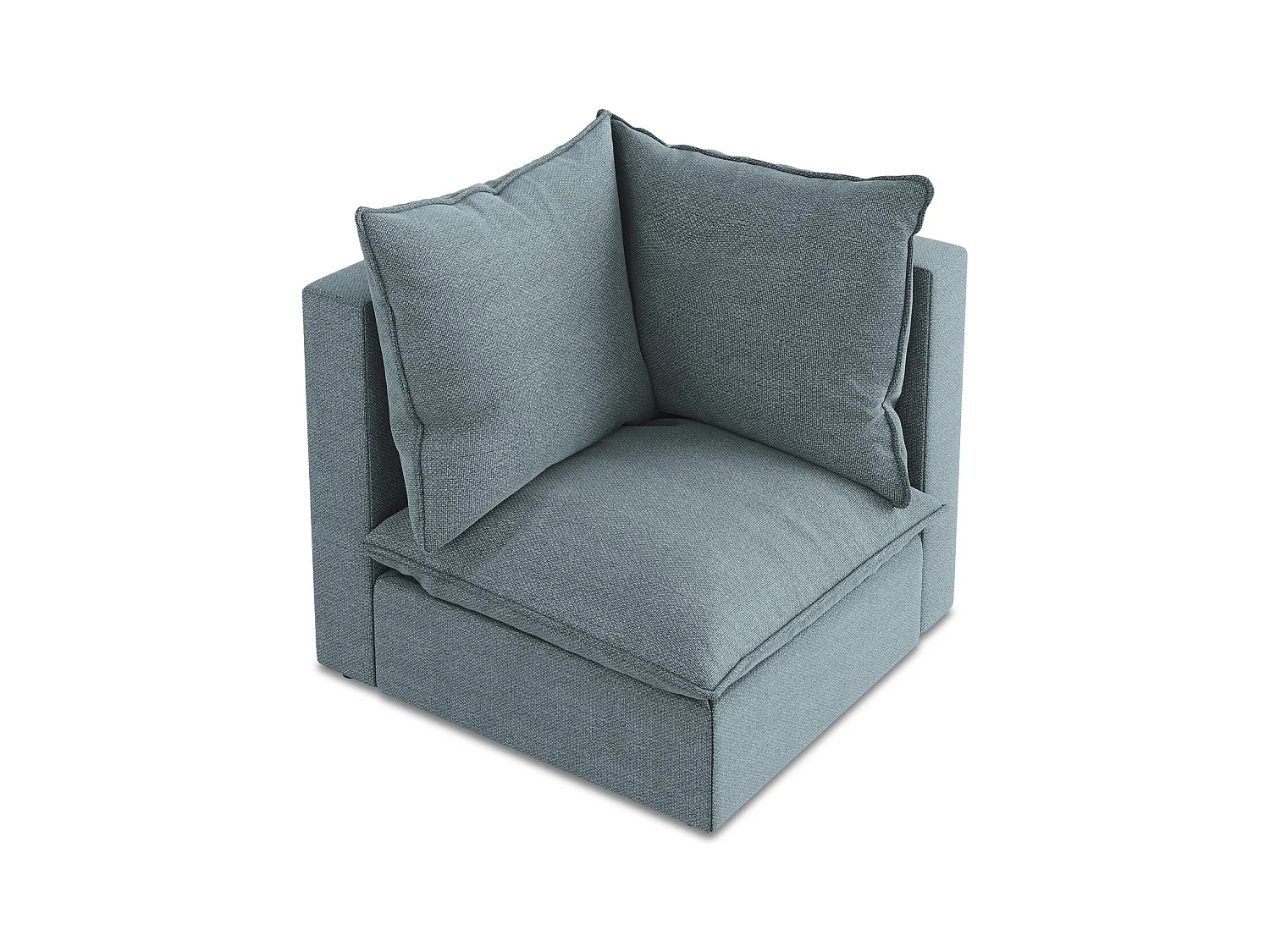 Fauteuil d'angle pour canapé modulable en tissu bouclette - jeans - MANAO