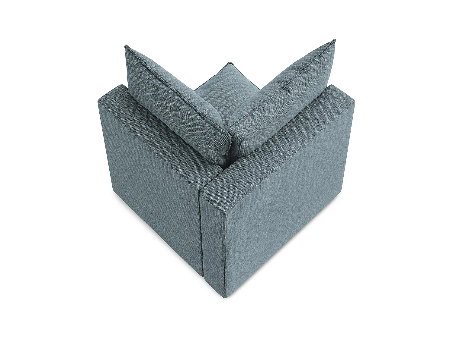 Fauteuil d'angle pour canapé modulable en tissu bouclette - jeans - MANAO