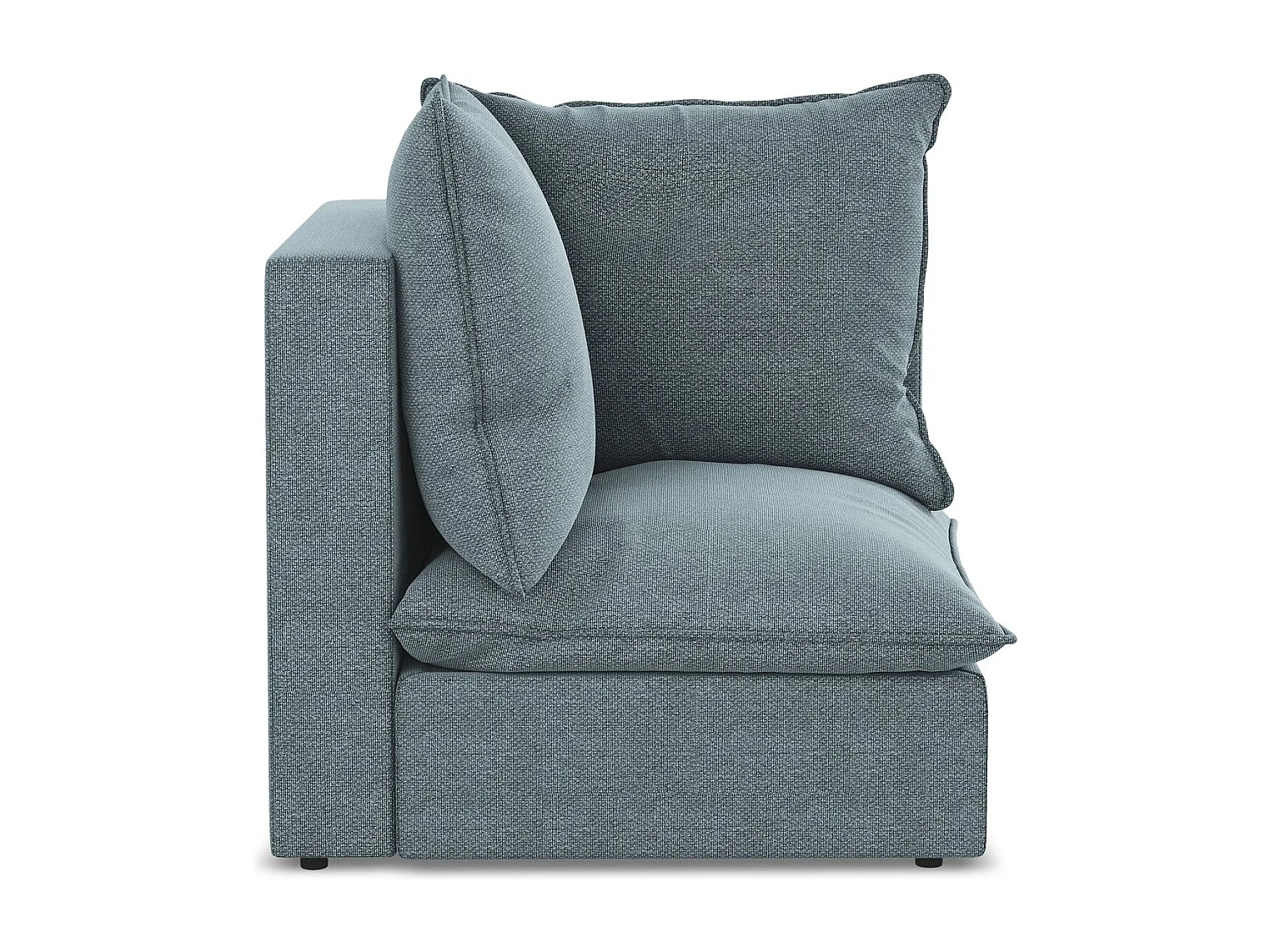 Fauteuil d'angle pour canapé modulable en tissu bouclette - jeans - MANAO
