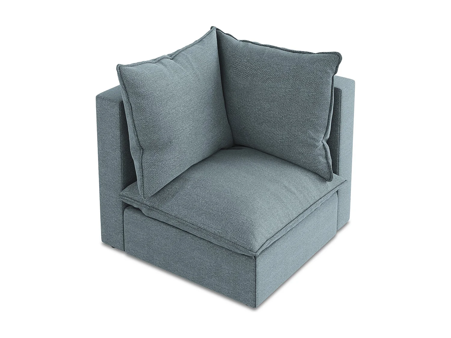 Fauteuil d'angle pour canapé modulable en tissu bouclette - jeans - MANAO
