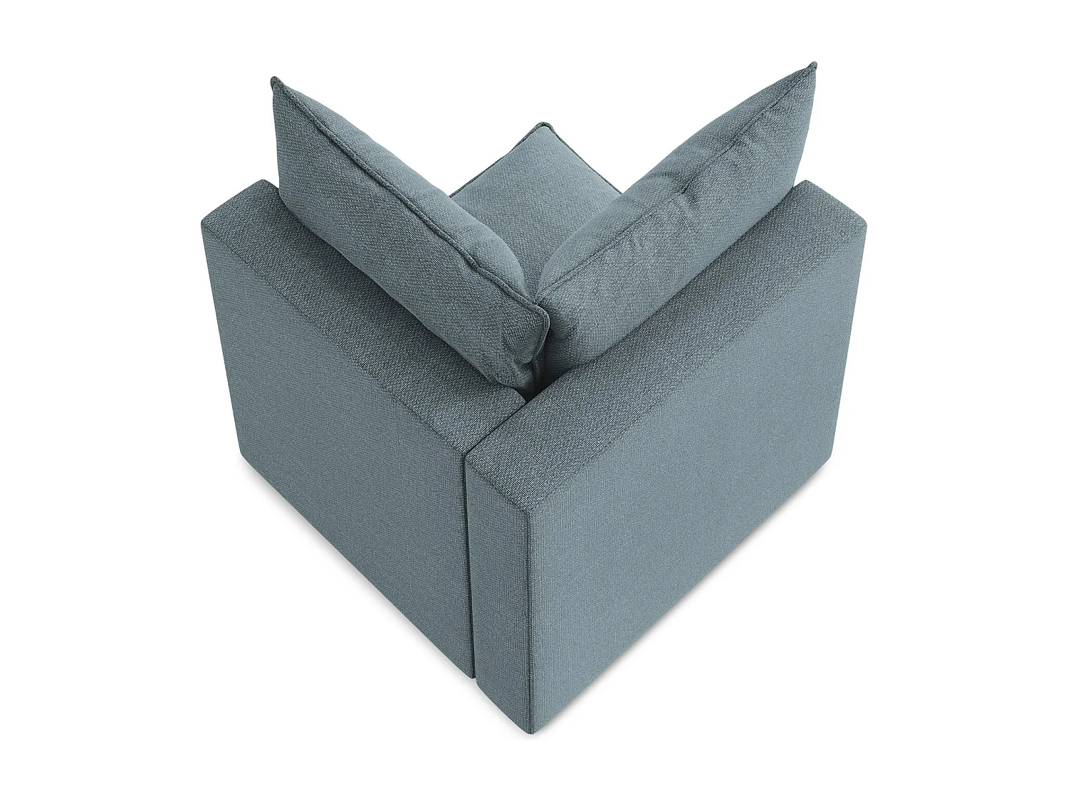 Fauteuil d'angle pour canapé modulable en tissu bouclette - jeans - MANAO