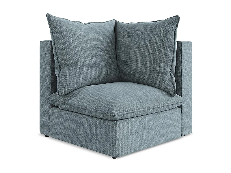 Fauteuil d'angle pour canapé modulable en tissu bouclette - jeans - MANAO