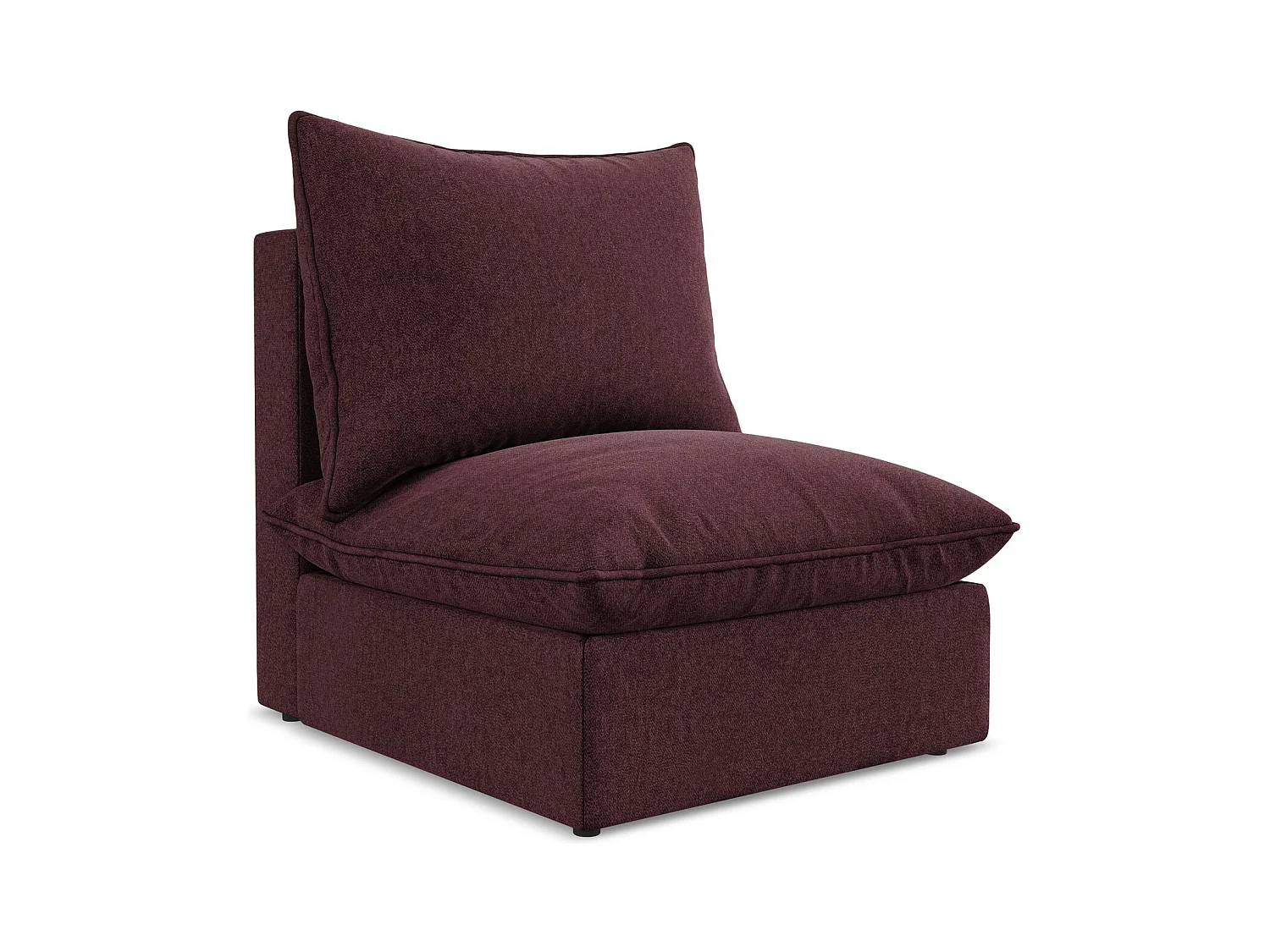 Fauteuil pour canapé modulable en velours - bourgogne - MANAO