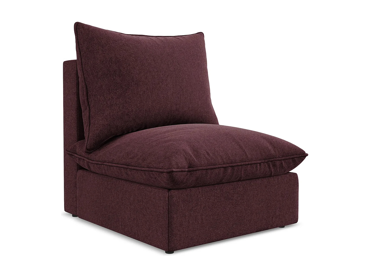 Fauteuil pour canapé modulable en velours - bourgogne - MANAO
